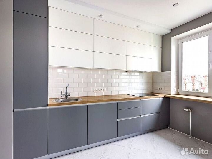 Кухонный гарнитур прямой в потолок на заказ