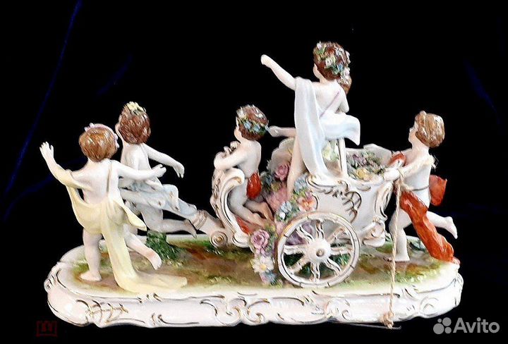 Статуэтка шесть путти С повозкой. Германия. Люкс