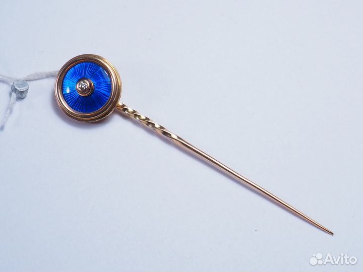 Булавка. Эмаль. Бриллианты. Золото 585 пр. 6,2 гр