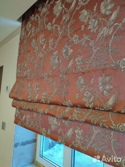 Римская штора с тюлевой тканью, ручное управление