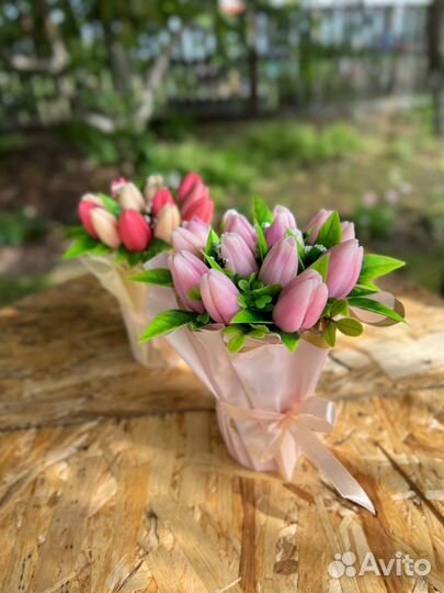 Букеты тюльпанов из мыла ручной работы