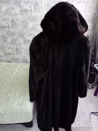 Шуба норковая с капюшоном