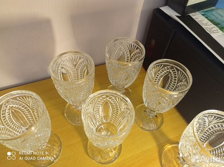 Бокалы-кубки стекло СССР, стопки хрусталь
