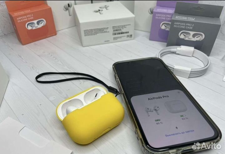 Airpods Pro с шумоподавл, чехол в подарок