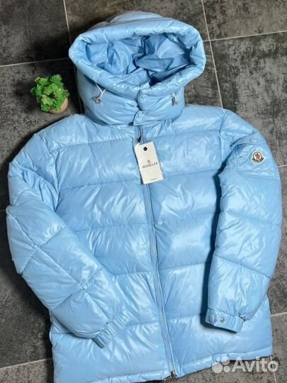 Пуховик Moncler Maya голубой (новый)