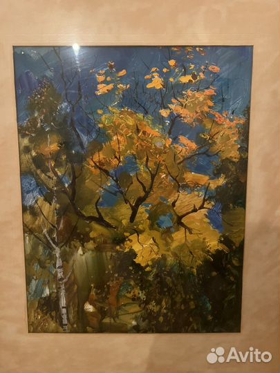 Картина масло осенний пейзаж