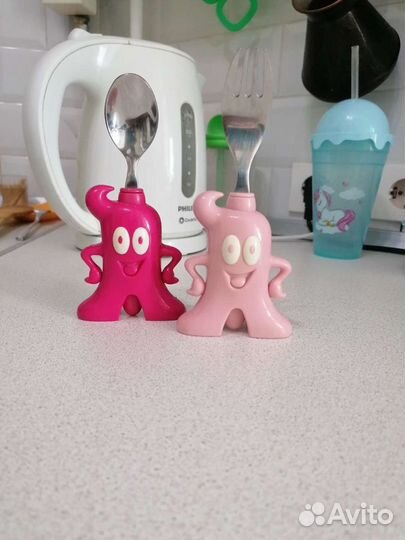 Набор ложка +вилка для малышей