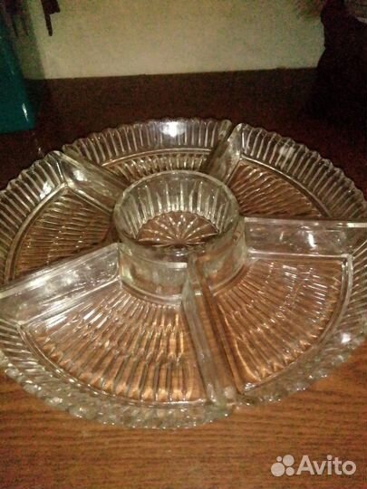 Менажница винтаж СССР стекло 6 предметов