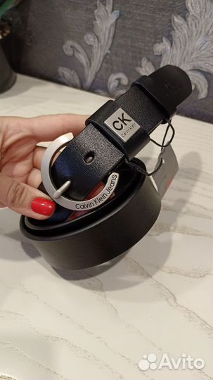 Ремень из натуральной кожи Calvin Klein / новый