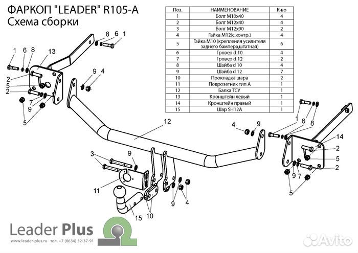 Фаркоп для Renault Scenic 2003-2009