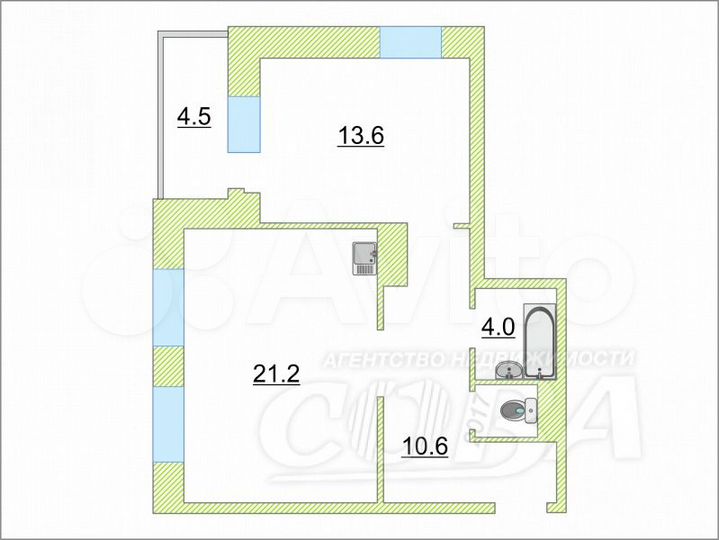1-к. квартира, 52 м², 9/17 эт.