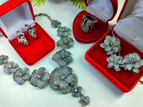 Роскошные украшения под бриллианты, серебро 925