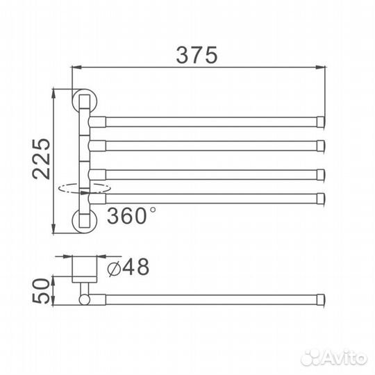 Полотенцедержатель Haiba HB8714, черный