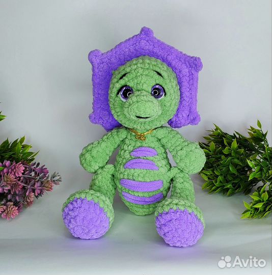 Динозавр. Дракон. Игрушка вязаная. Символ года