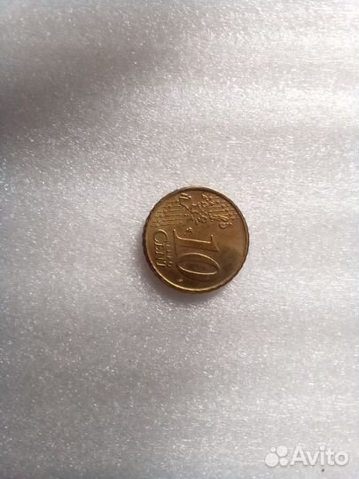 Монета 10 евро центов, 1999 г., Сервантес, Испания