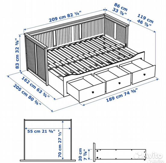 Кровать IKEA хемнэс б/у икеа раздвижная детская