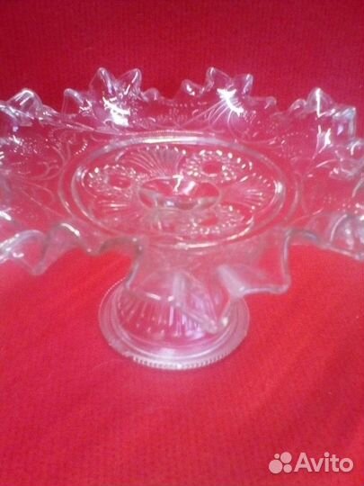 Антиквариат.Мальцов.Ажурная фруктовница на ножке