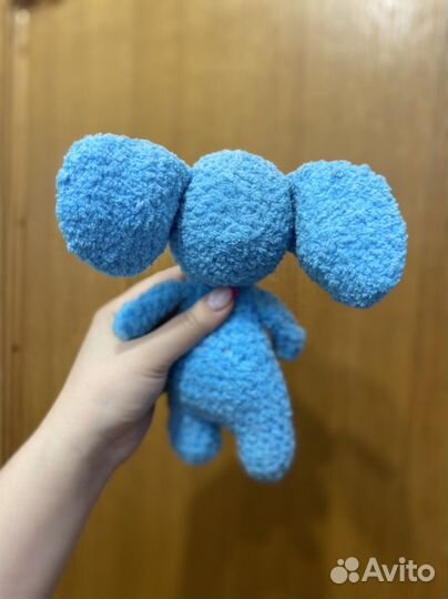 Вязаная игрушка ручной работы плюшевый слонёнок