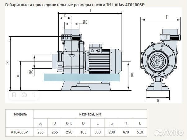 Насос без предфильтра IML Atlas AT0400SP