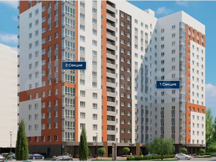 2-к. квартира, 53,8 м², 3/16 эт.