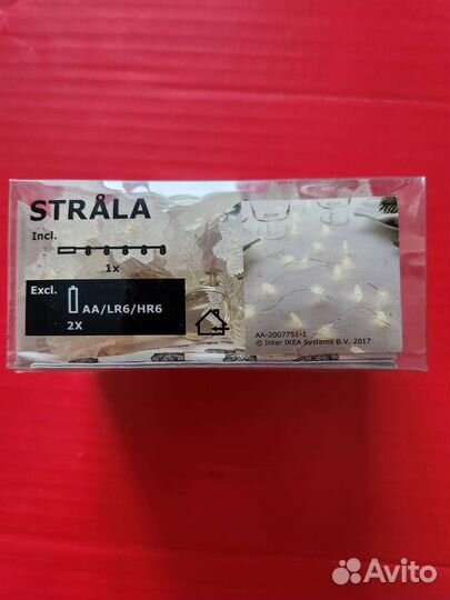 Строла Гирлянда 40 светодиодов снежинка IKEA новая