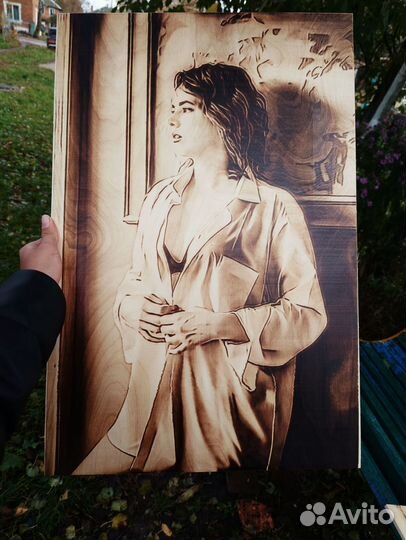 Выжигание портретов на дереве по фото