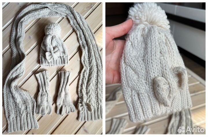 Шапка, шарф, перчатки - набор детский