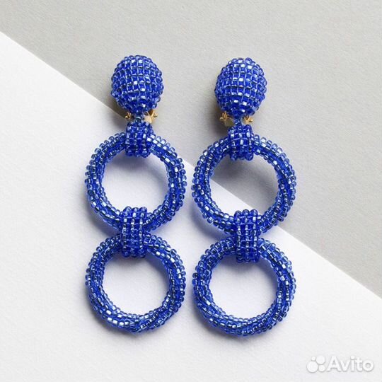 Серьги кольца клипсы блестящие Ручная работа