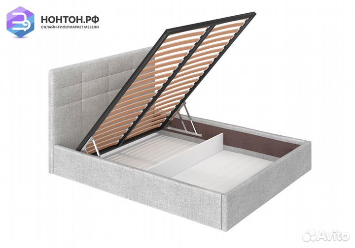 Кровать Диана рогожка серая