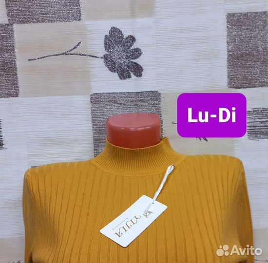 Водолазки женские лапша 48-54 размеры, кашемир/хб