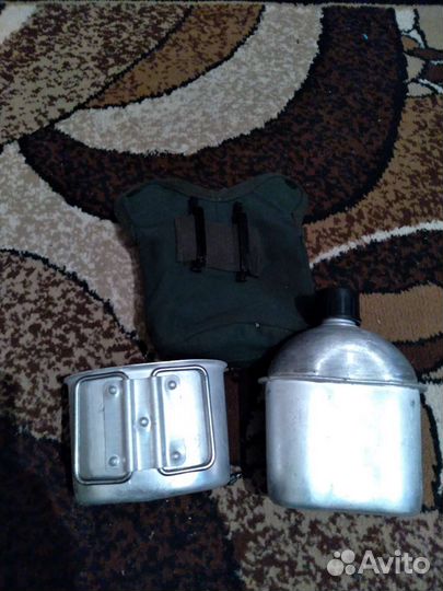 Фляжка с котелком в чехле