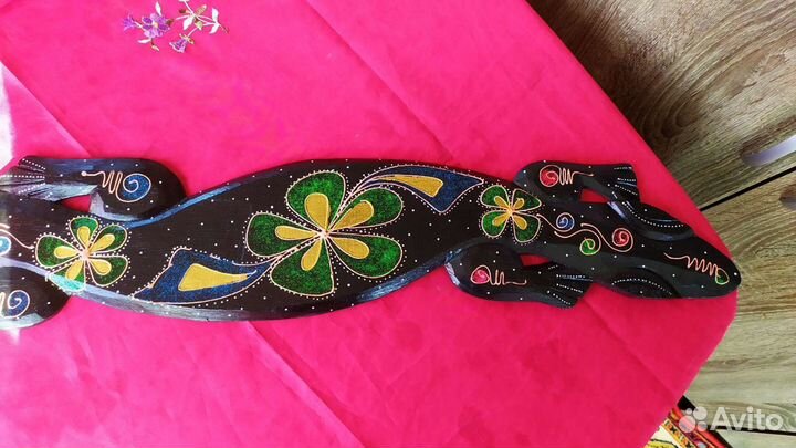 Метровый деревянный крокодил.ручная работа