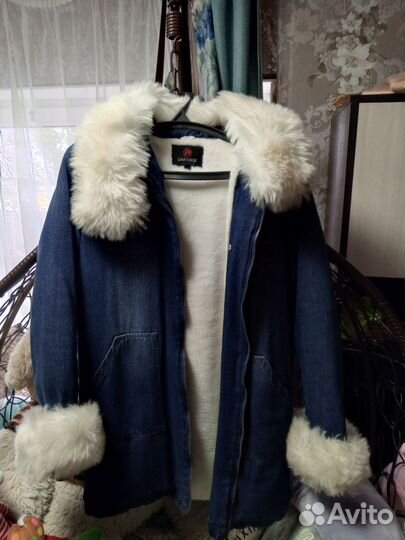 Куртка меховая джинсовая