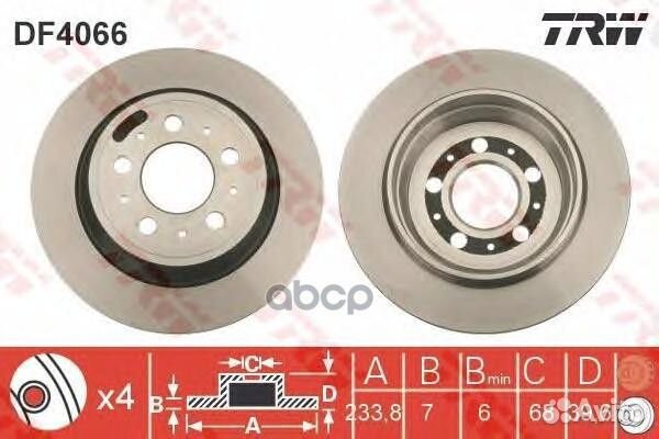 Диск тормозной volvo S60 (00) задний (1шт.) TR