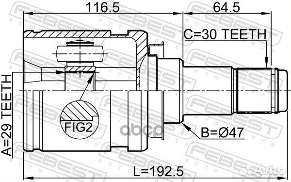 Шрус внутренний 29x47x30 0111KUN26 Febest