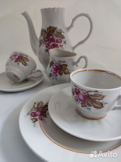 Кофейный сервиз новый фарфоровый