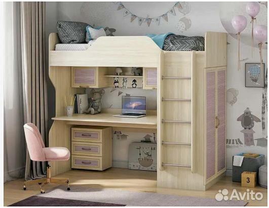 Детская рабочая зона со шкафом на заказ