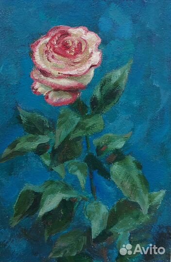 Картина маслом роза