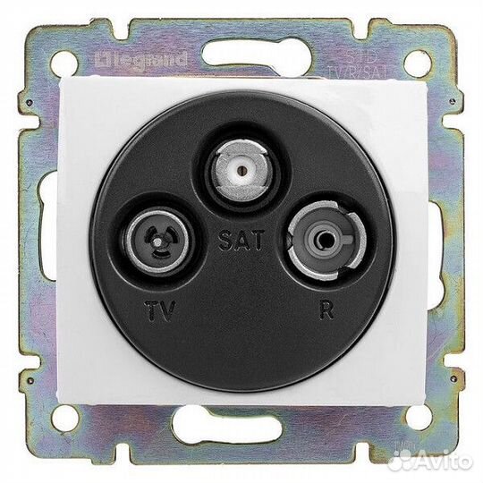 Розетка Legrand Valena белая, телевизионная + радио + SAT, проходная