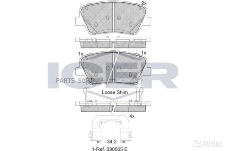 Icer 182147203 182147-203 колодки дисковые передни