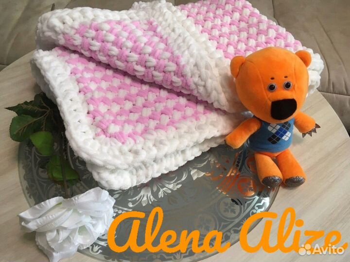 Плед из Alize Puffy fine ручная работа