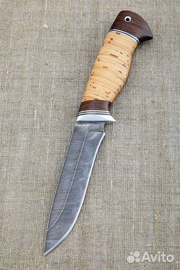 Нож Сокол дамаск береста