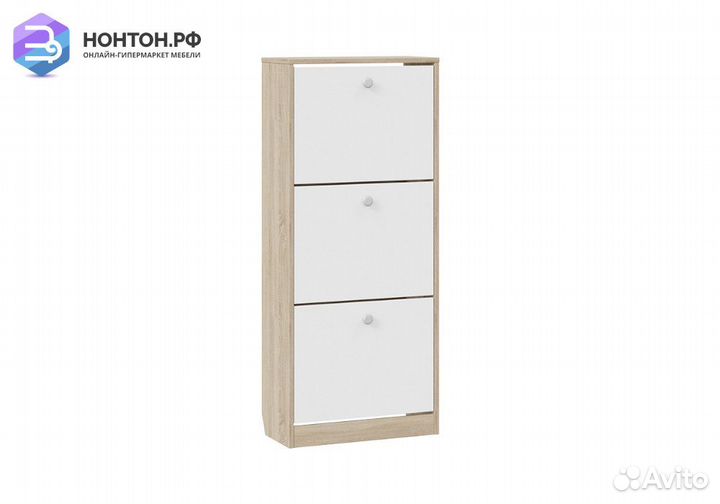 Тумба для обуви Тетра тип 1 дуб сонома / белый