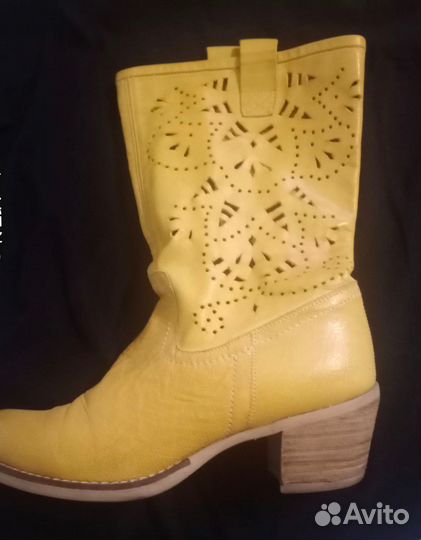 Сапоги летние женские, 38, казаки, кожа