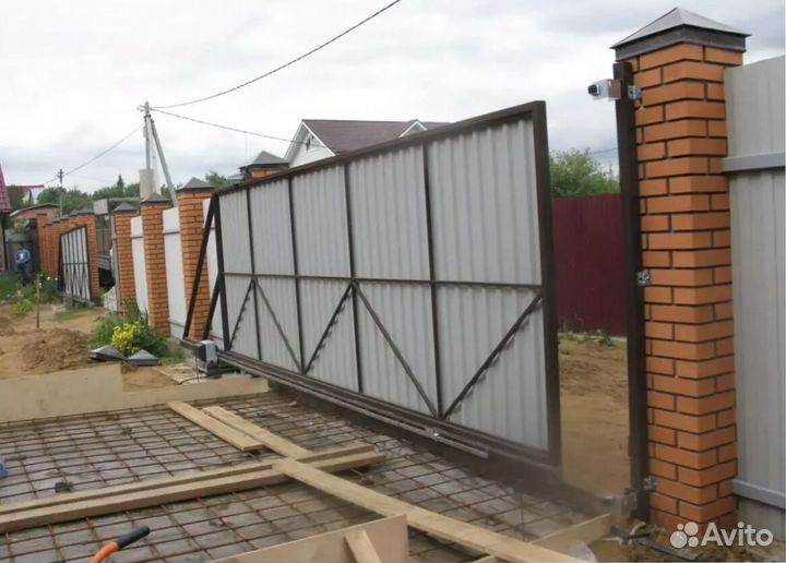 Откатные ворота. Изготовление и монтаж