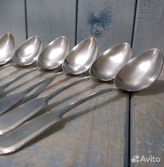 Ложки столовые Весло серебряные, СССР, Мстера *6шт