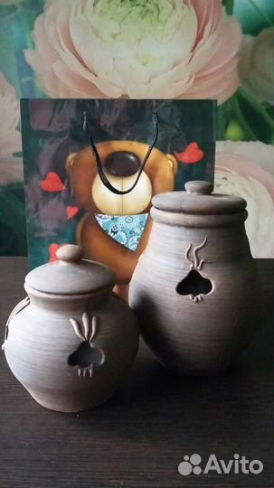 Жбаны лучник и чесночник из глины
