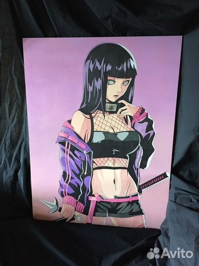 Картина «Хината Хьюга» из аниме «Наруто»