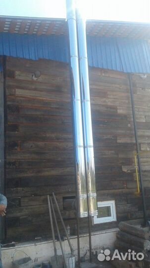 Монтаж дымоходов и вытяжка +акт пожарника