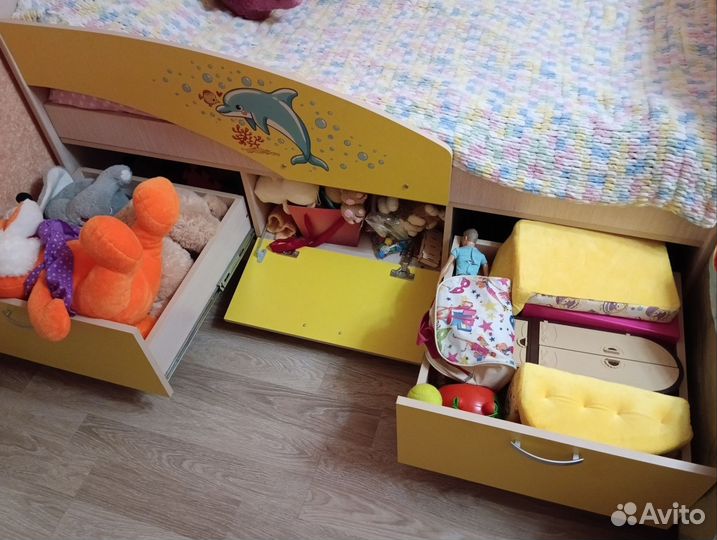 Детская кровать дельфин с матрасом